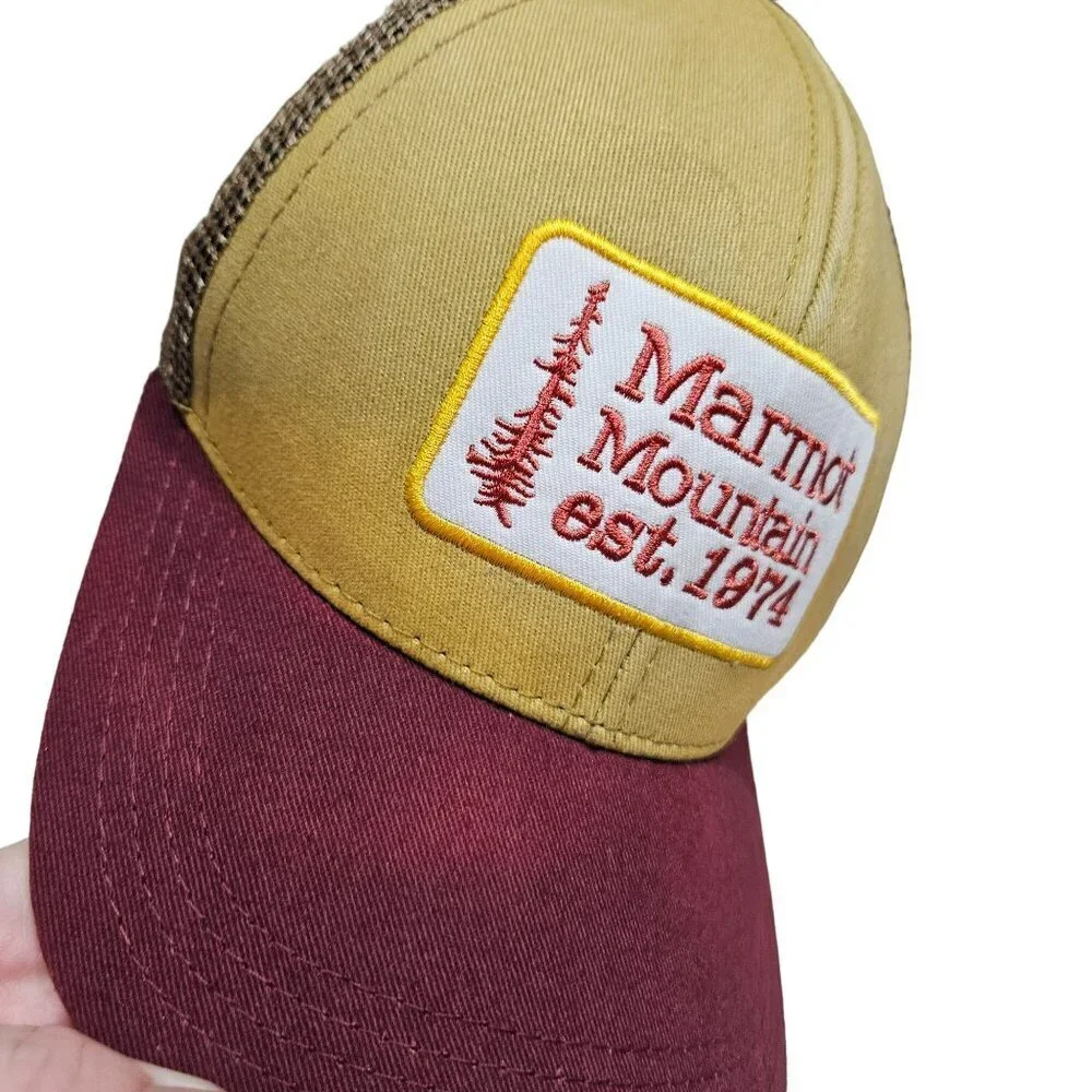 Marmot Mountain Trucker Hat Mesh Adjustable‎ Snapback Cap Faded Hat Outdoor